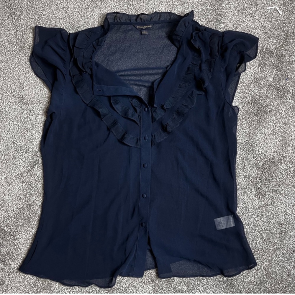 Banana Republic Navy sheer top size L